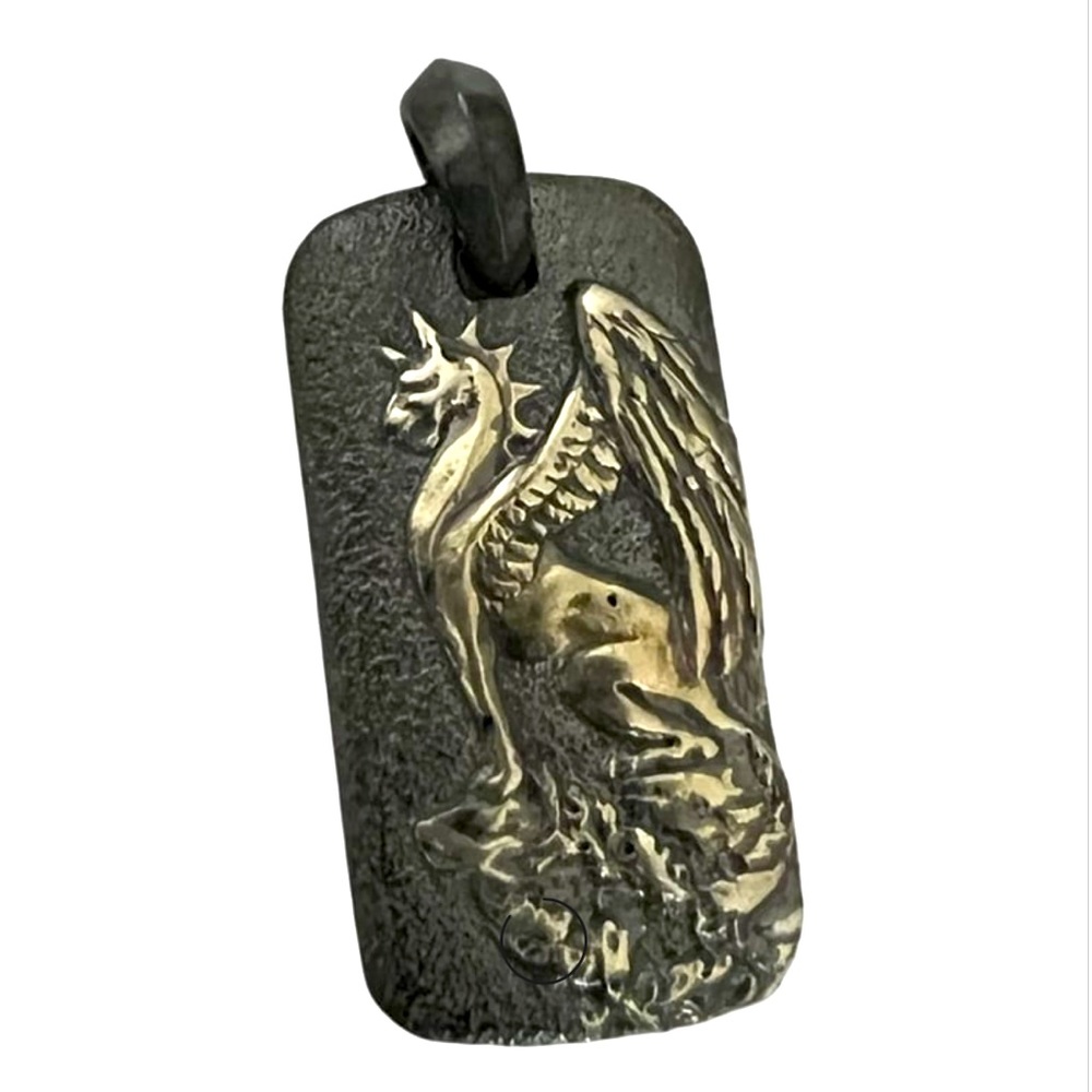 David Yurman GRIFFIN dogtag.Sterling .925 42mm x 18mm Authentic offers accepted